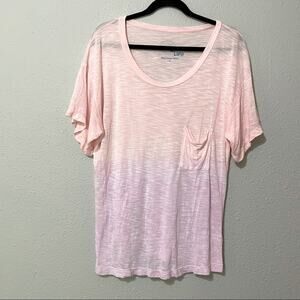 Blue Life Pink & Purple Ombré Pocket Tee Short Sleeve Knot Back Womens S Beachy